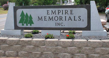 Granite Sign outside of Empire Memorials, Inc. - View Signs